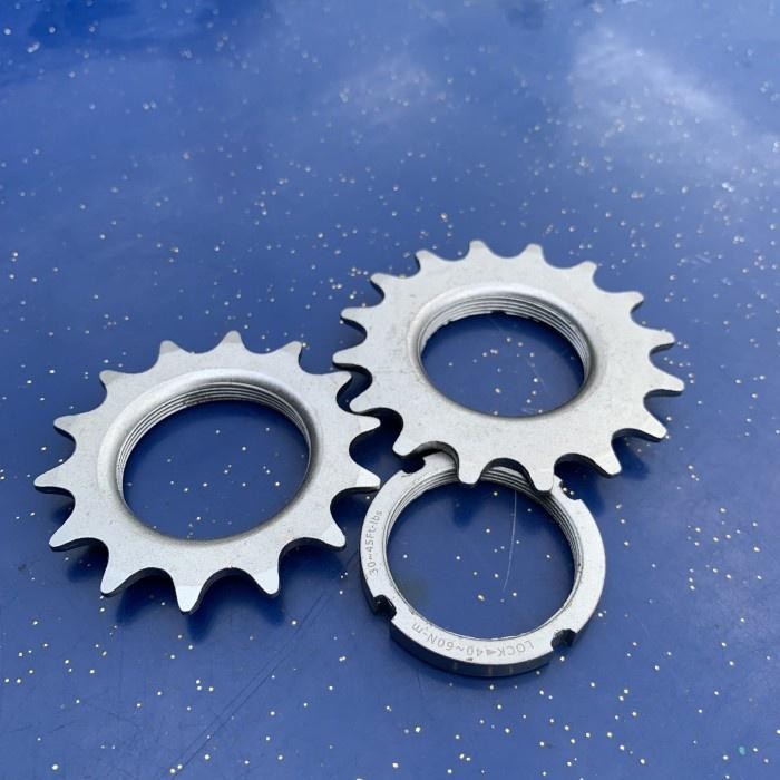 COG 13T/14T/15T/16T/17T STAINLESS STEEL DENGAN LOCKRING FIXIE FIXED GEAR - 16T