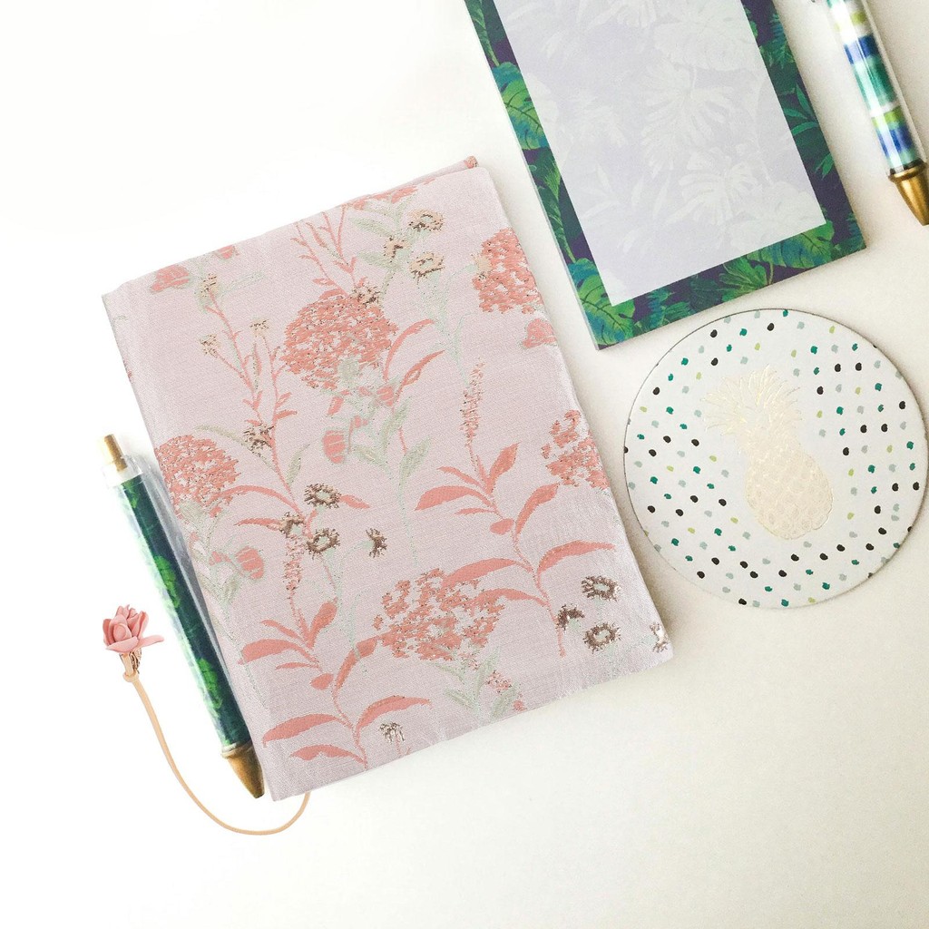 

Fabric Book Cover A5 Pink Dandelion Protective Cloth Sleeve for Students Adjustable Strap Notebook Case Protector