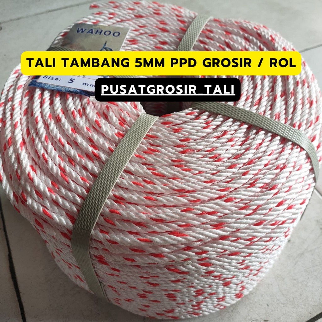 

KAYDEN STORE TALI TAMBANG 5MM / ROL GROSIR TALI TAMBANG PPD +/-220 METER
