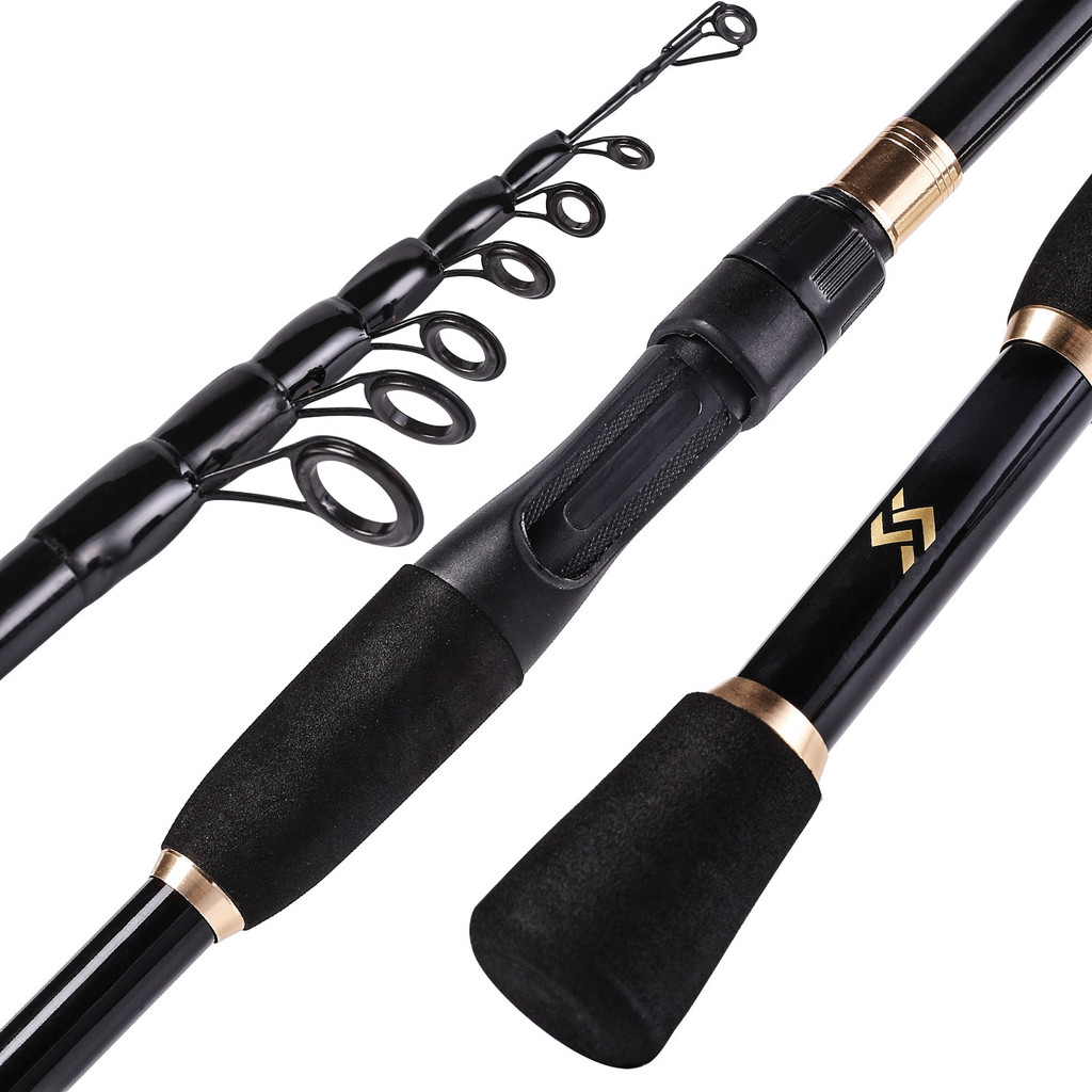 Sougayilang 1.8-2.4m Telescopic Fishing Rod Ultralight Weight Spinning/Casting Fishing Rod Carbon Fi