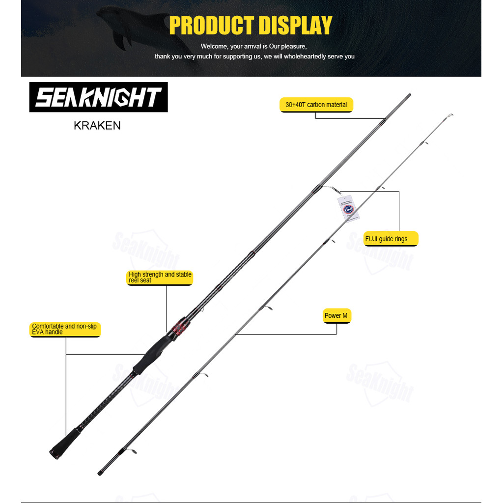 SeaKnight Brand Kraken Series Fishing Rod 2.4M 2.1M 1.98M FUJI Guide Lure Rod L ML M MH Power 30+40T