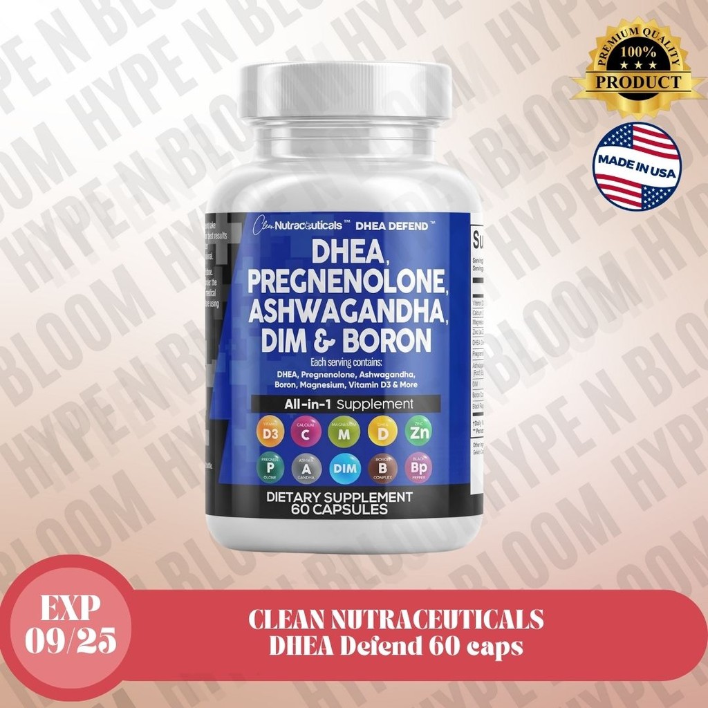 Clean Nutraceuticals DHEA Defend 200mg 60 kapsul Pregnenolone ashwagandha dim boron hormone balance