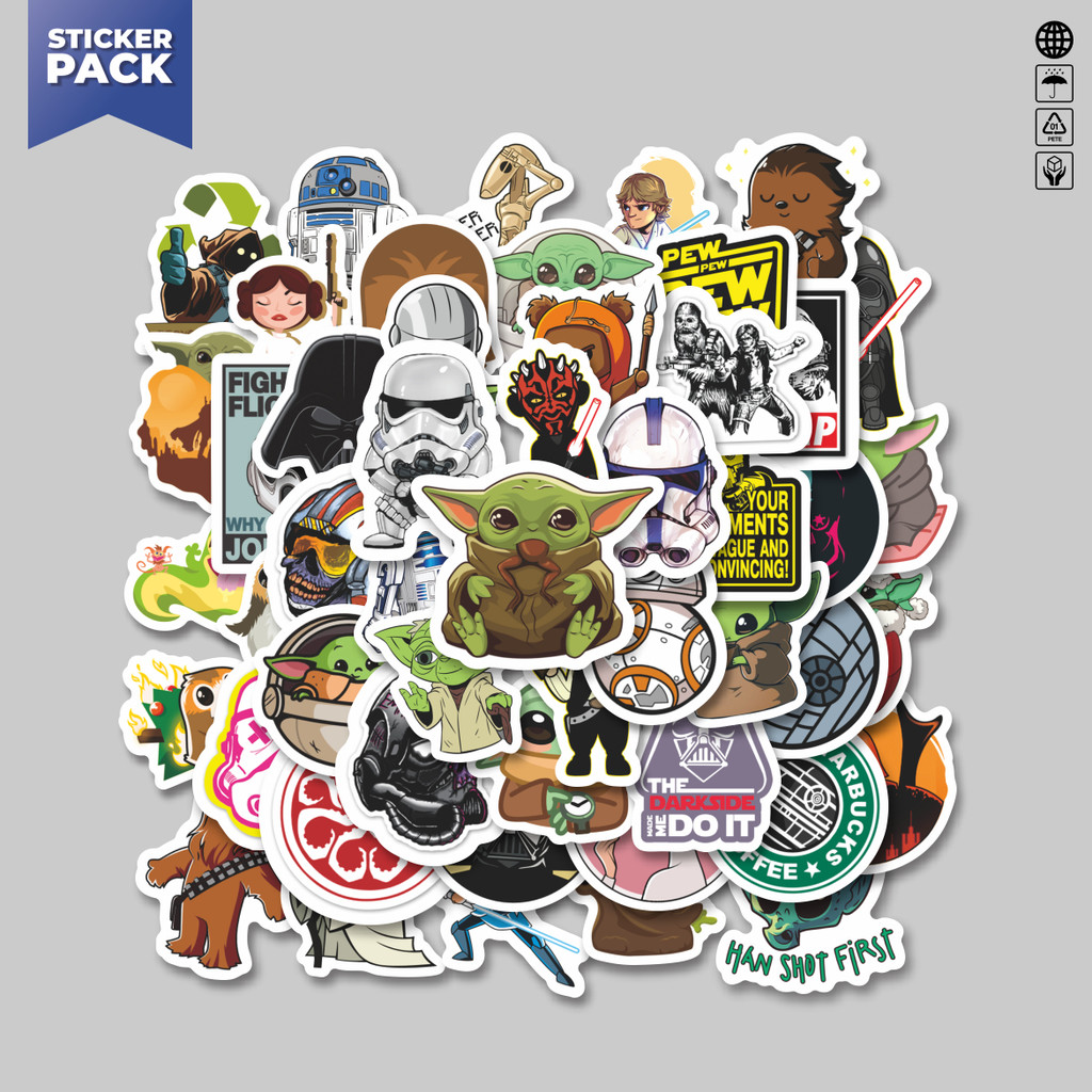 

[100PCS]Stiker Pack Stiker Kartun Star Wars Cute Stiker Aesthetic Vinyl Anti Air Dekorasi Sticker Laptop Buku Journal Koper Helm Casing HP Gitar Helm Skateboard