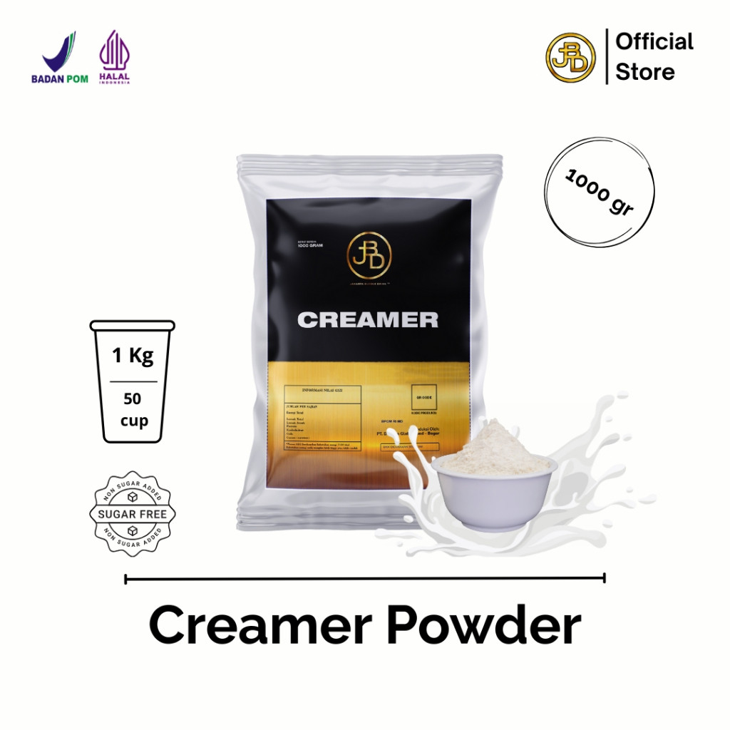 

CREAMER PREMIUM 1KG NON DAIRY / CREAMER BUBUK MINUMAN/ CREAMER POWDER/ JAKARTA BUBBLE DRINK/ HALAL