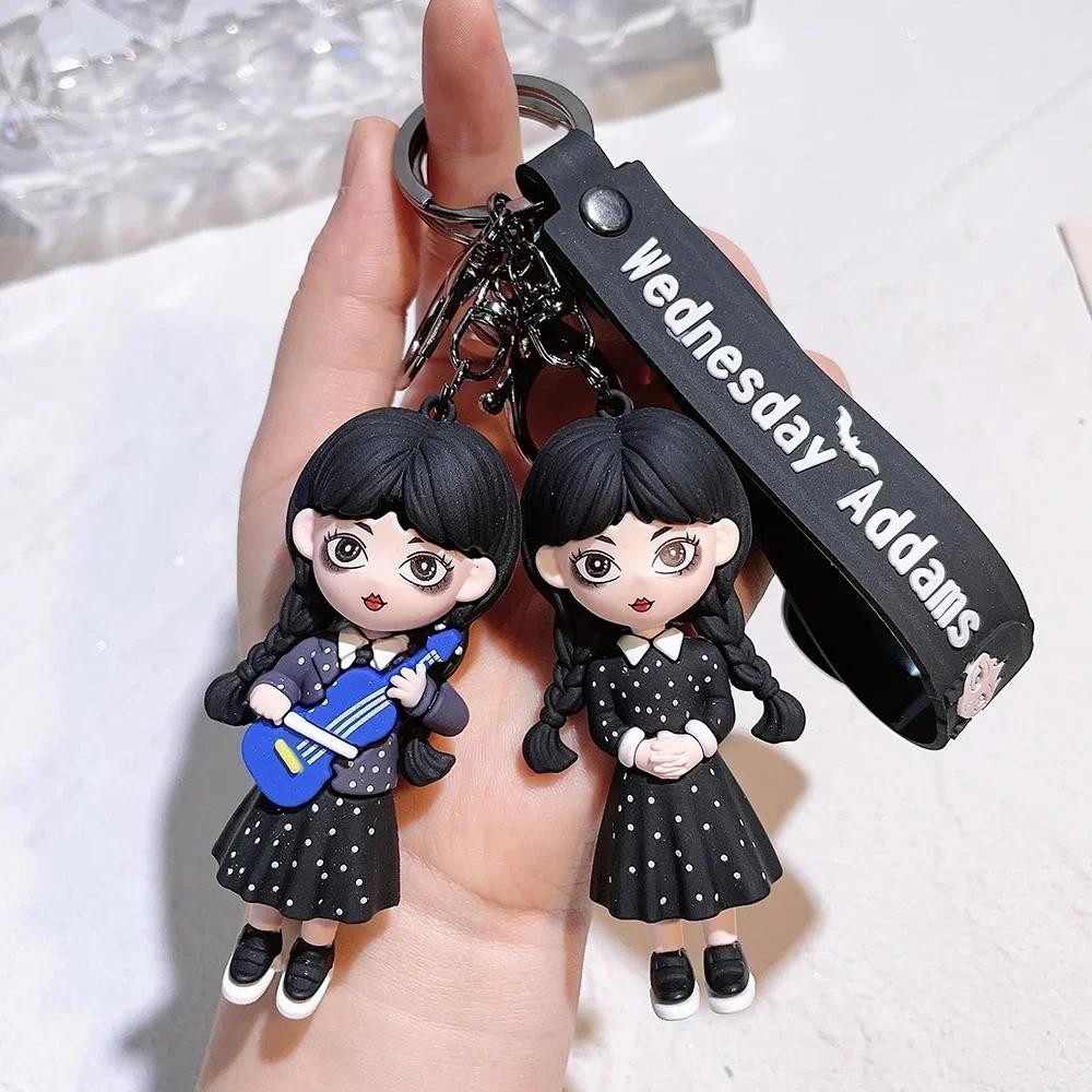 

Wednesday Addams Acrylic Keychain Animated Addams Family Figure Pendant Keyring Gift For Fans Decoration Wholesale