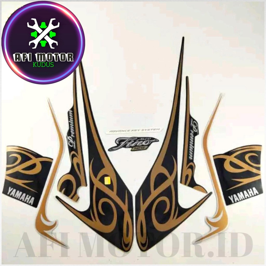 Striping Stiker Motor YAMAHA Fino 125 2017 Premium Hitam List Full Body Set Standar  Sticker Bisa CO