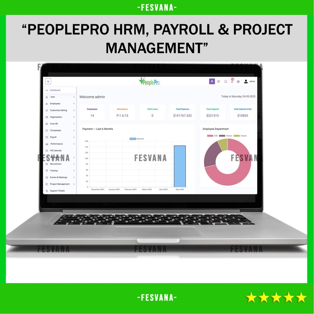 SOURCE CODE APLIKASI WEB PEOPLEPRO HRM, PAYROLL & PROJECT MANAGEMENT D319 FESVANA