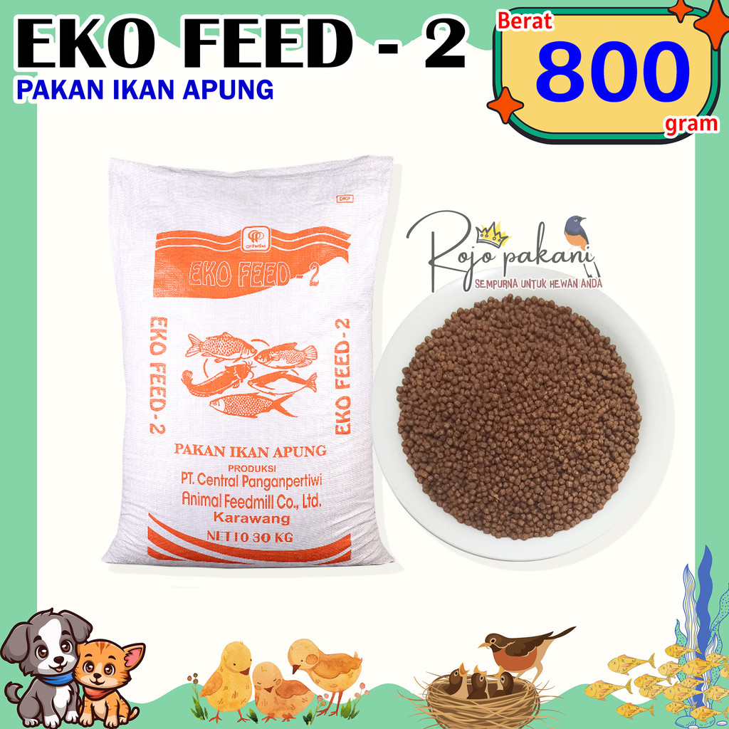 RP Pelet Ikan Pakan Ikan Eko Feed 2  Eko Feed-2 Pakan Apung Lele Nila Patin Bandeng Ikan Air Tawar
