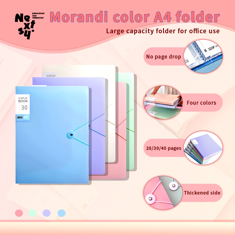 

[READY] Nextsy Document Keeper Clear Holder Map File Dokumen Folder A4 Pastel
