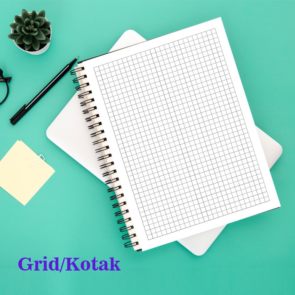 

[Whispers] Notebook A5 Jurnal A5 A6 Buku Catatan A5 Notepad Buku Tulis Aestetic/Spiral Grid Kotak