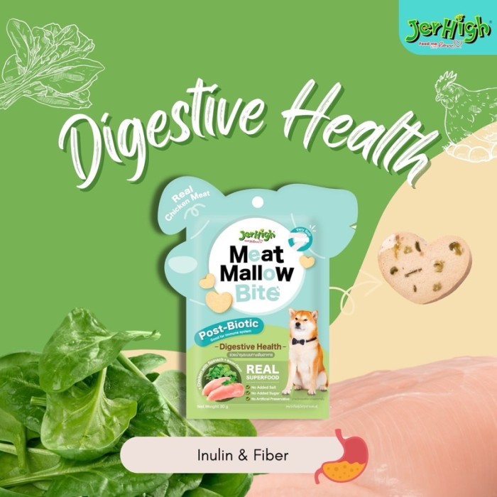 

JERHIGH Meat Mallow Bite 30 GR Dog Snack Cemilan Treat Treats Anjing - Digestive