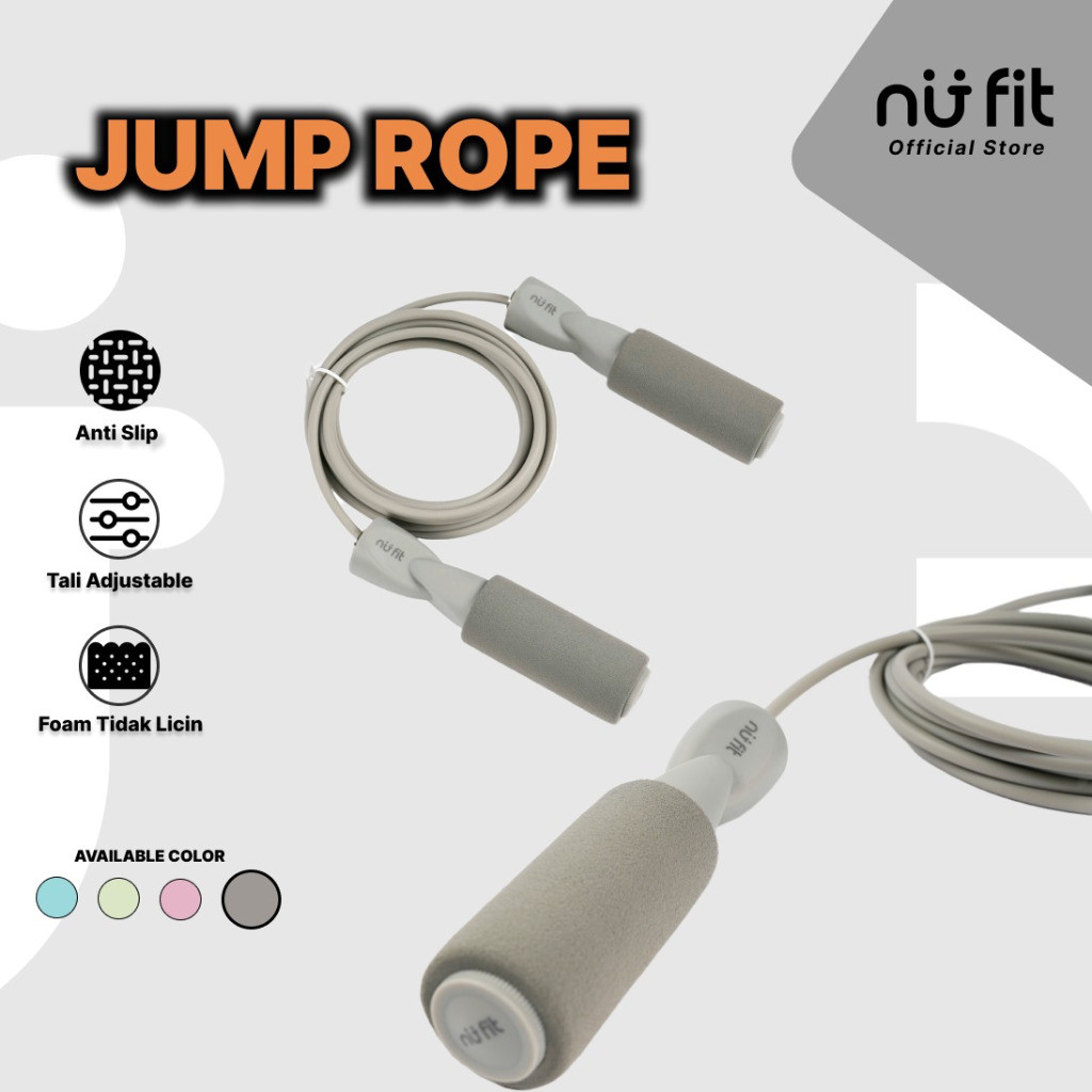 NU - FIT  - Foam Jump Rope - Tali Skipping - Skipping Premium - Lompat Tali  - Skipping Rope -Tali S