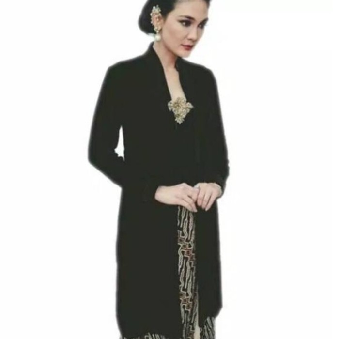 

Kebaya Beludru/Bludru Kutu Baru Tunik-KPanjang Selutut - Hitam, S