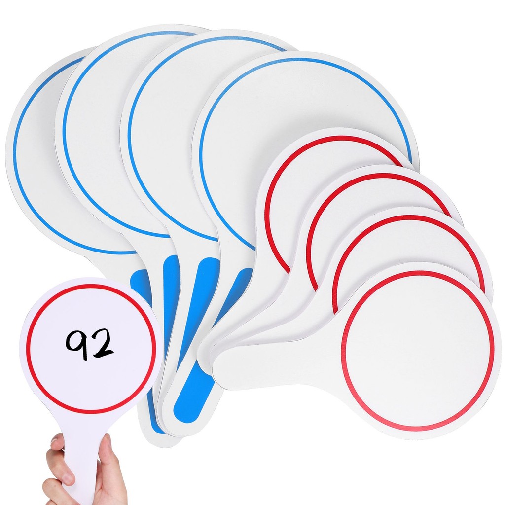 

8 Rewritable Scoreboards 15x25cm Red 20x35cm Blue Handheld Whiteboard Paddle Dry Erase Signs Teaching Sports Practical