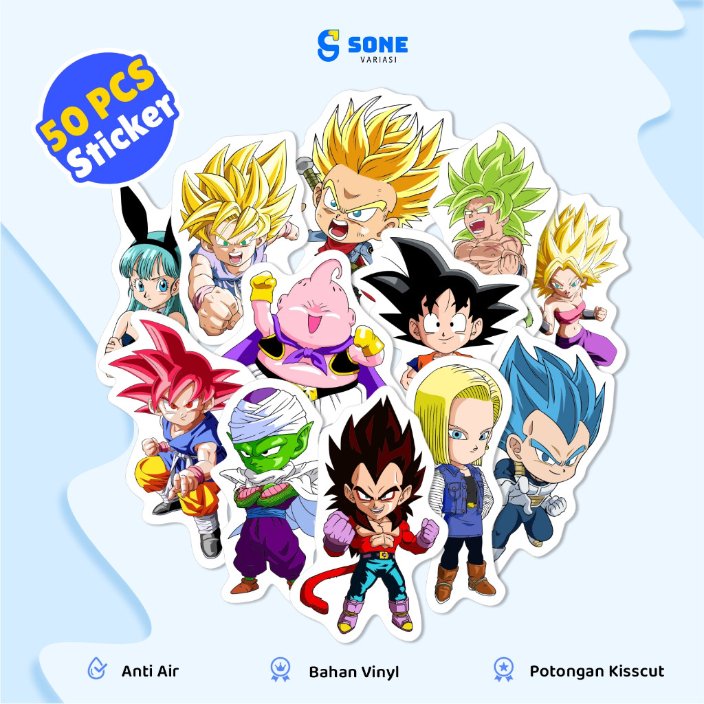 

Stiker Pack Aesthetic Dragonball Dragon Ball Z bahan Vinyl Waterproof Kiscut