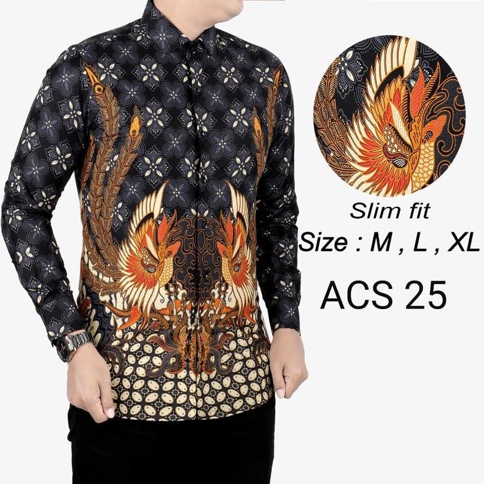 KEMEJA BATIK PRIA SLIM FIT / BAJU BATIK PRIA SLIM FIT ACS25