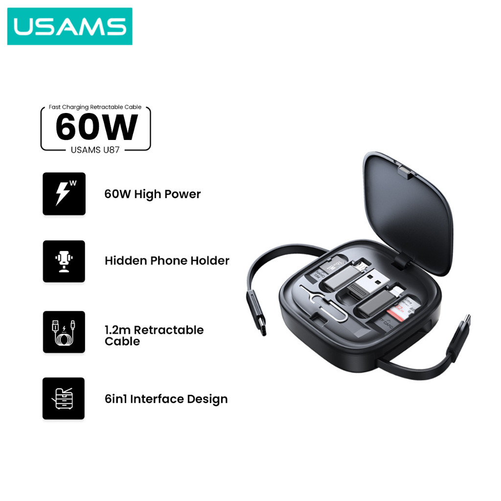 USAMS U87 Kabel Fast Charging Type C Multifunctional Storage Set Box terlaris