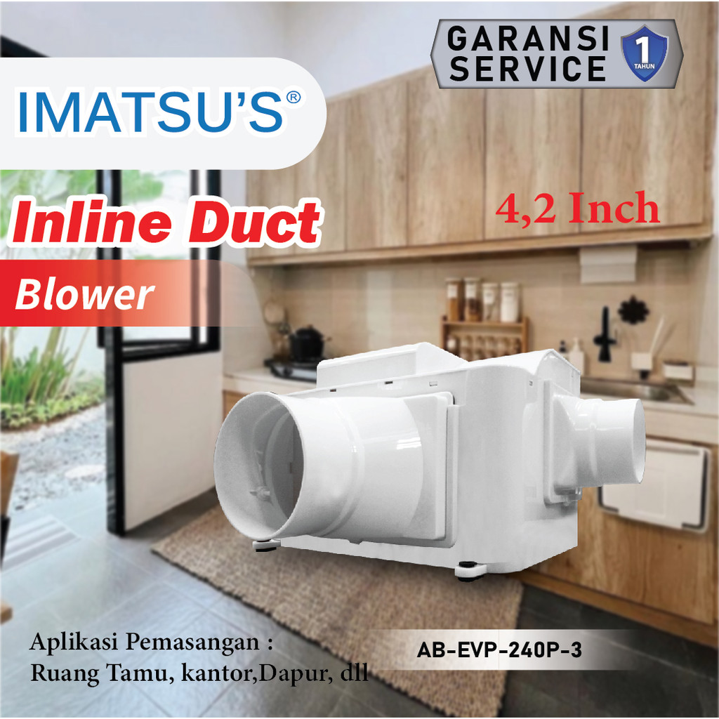 IMATSU'S Duct Inline 4.2 Inch Inline Fan Ducting Blower Hisap