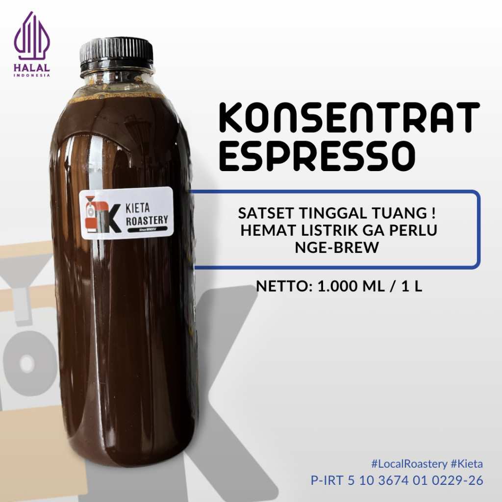 

Kieta Roastery - Espresso Cair 1 Liter Kieta Coffee / Konsentrat Kopi Tinggal Tuang