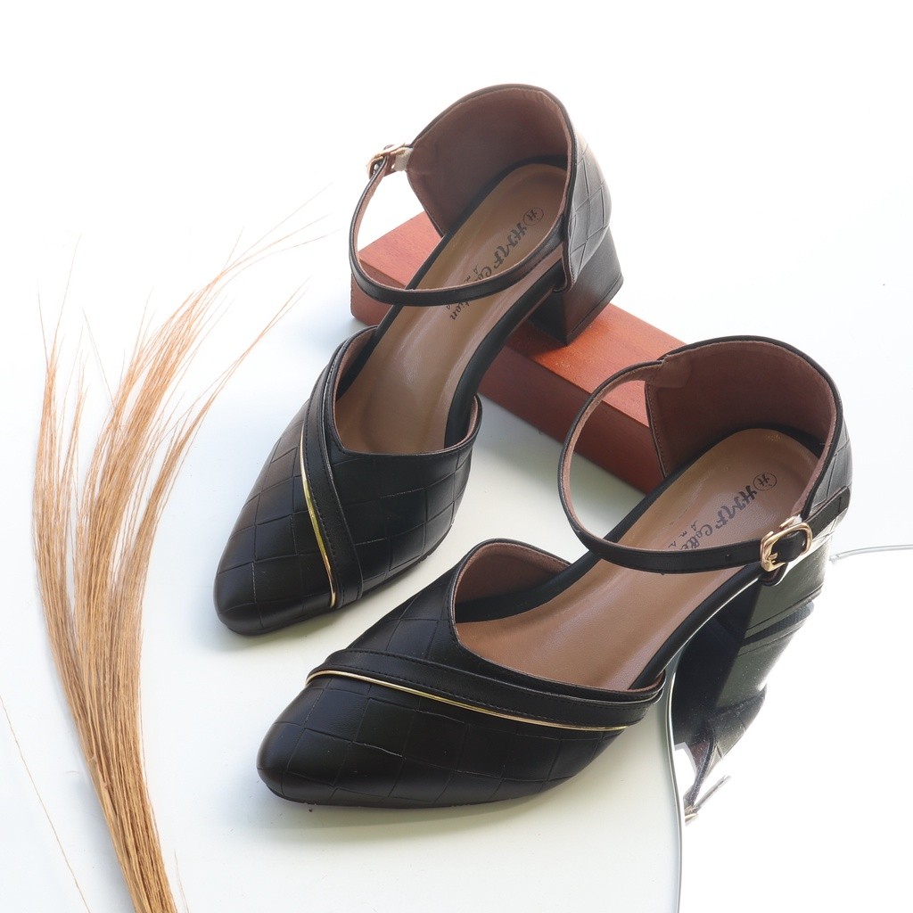 julia.ataHMF Woolry Sepatu Heels Mules Wanita BC07