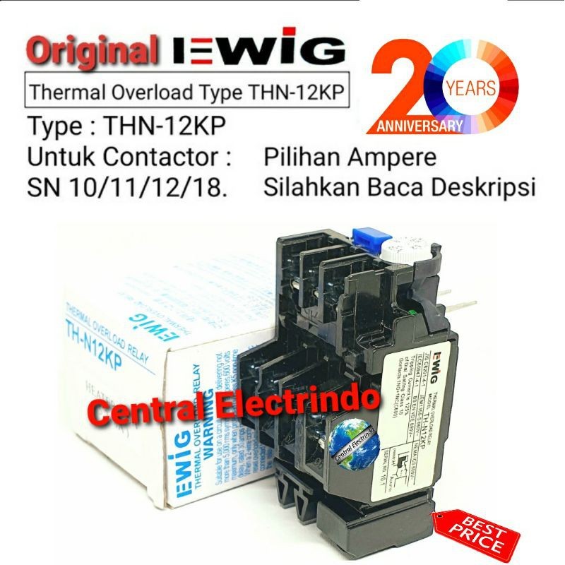 Thermal Overload THN-12KP EWIG Untuk Kontaktor SN-10/11/12/18.