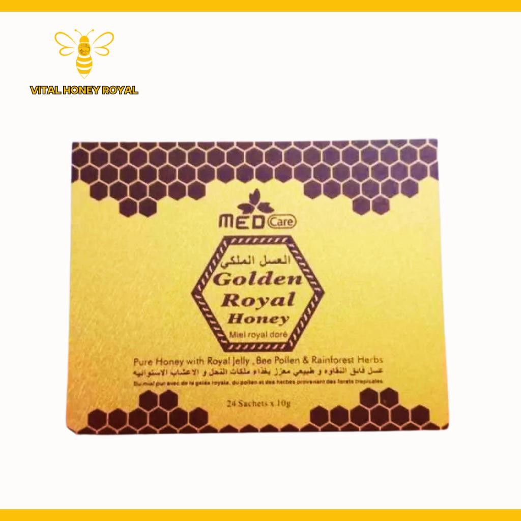

Golden Royal Honey Med Care Malaysian Honey One Box With 12 sachets From Vital Honey Royal