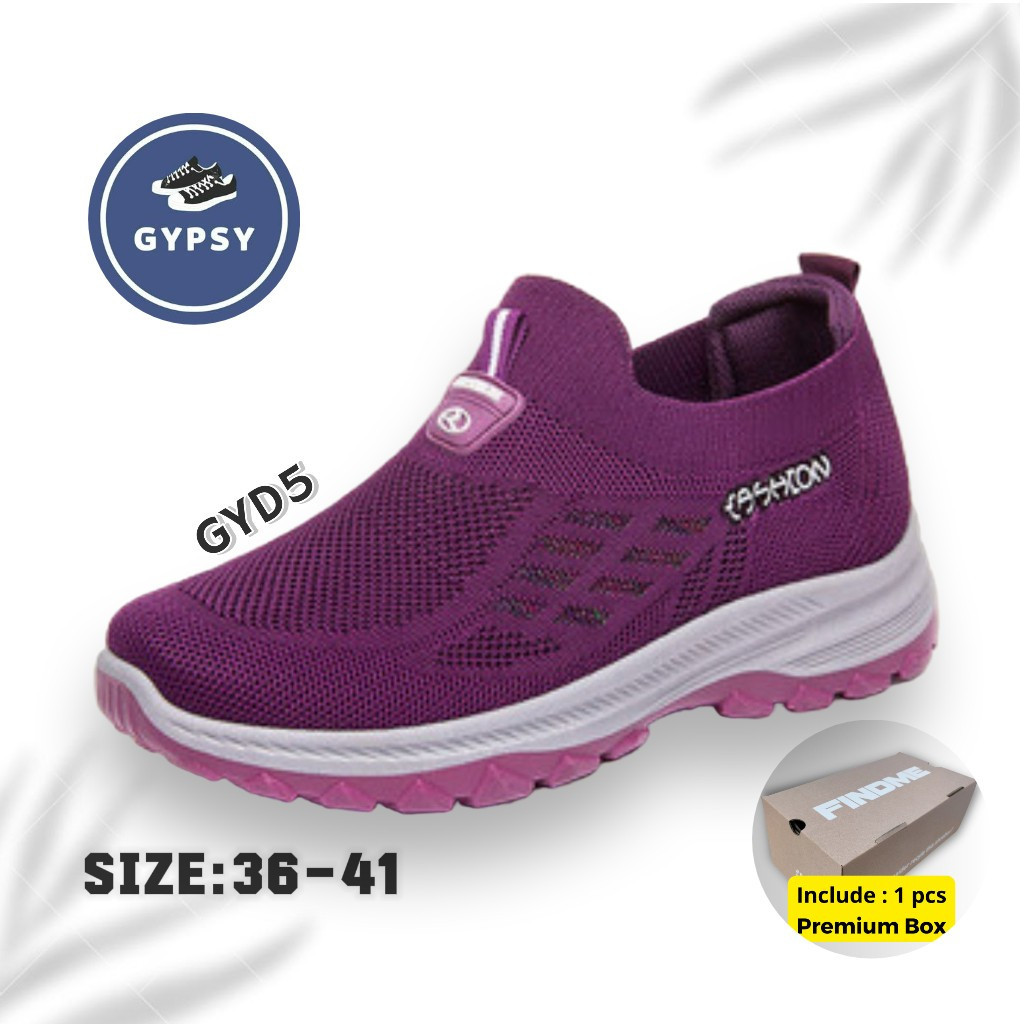 Gypsy – XGYD5 Sepatu Sneakers Rajut Cewek Wanita Anti Slip dan Ringan Sport Shoes Kekinian Stylish b
