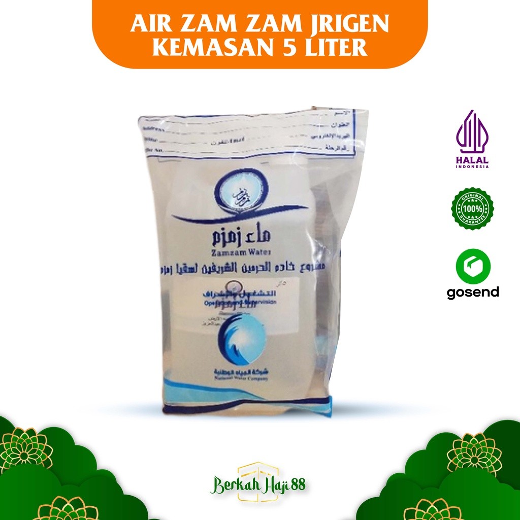 

air zamzam jirigen 5lt kemasan jerigen Biru Oleh Oleh Haji dan Umroh