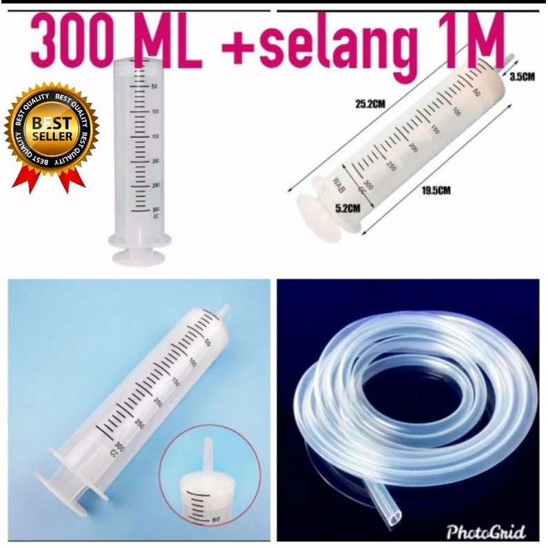 Alat suntik besar jumbo spuit kue LARGE syringe spuit KAPASITAS BESAR 300 CC bukan 50 ml 100ml 150cc
