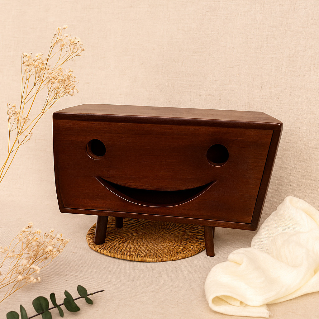 Tempat Tisu Model Smile Kayu Jati