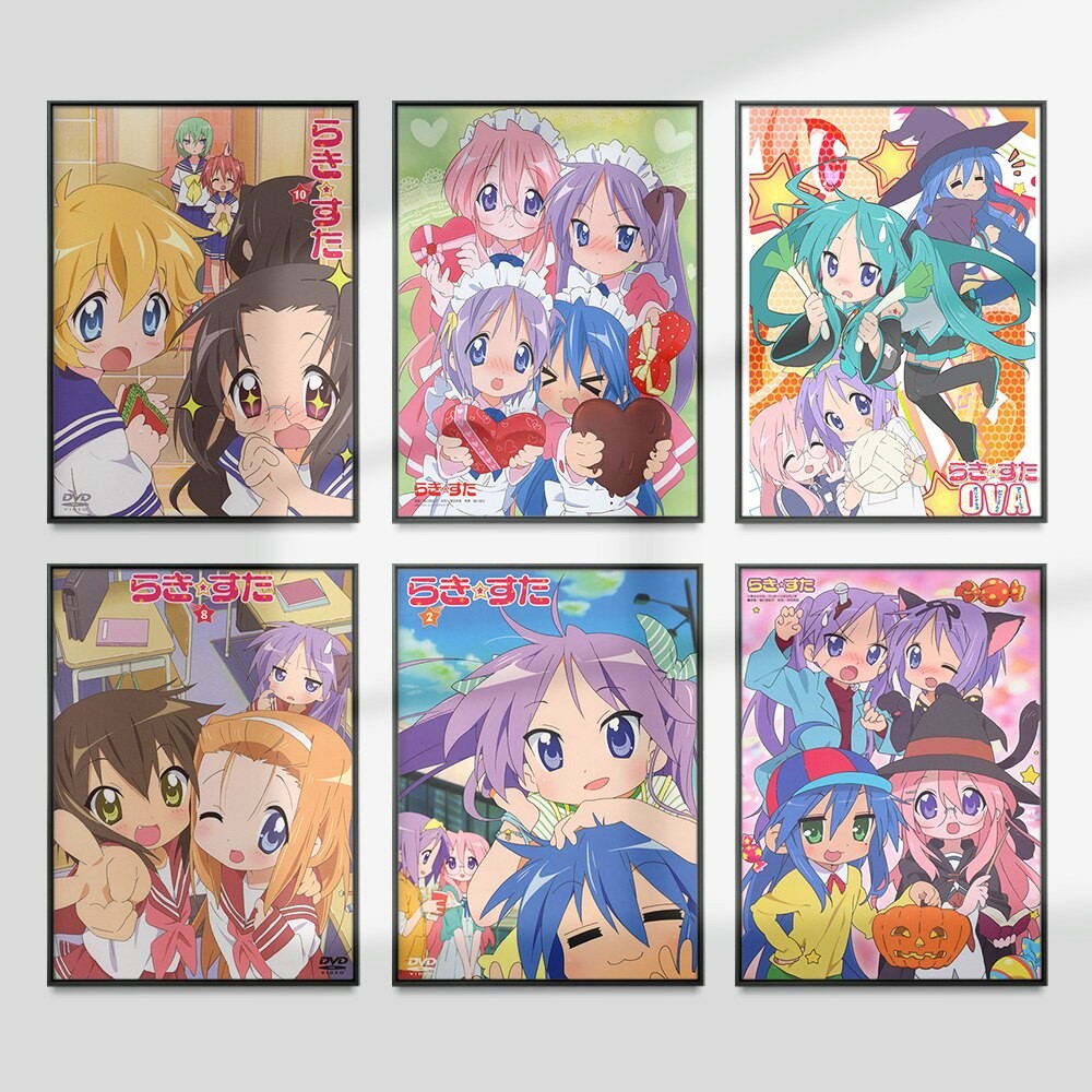 

Lucky Star Comedy Anime Art Print Poster Cartoon Role Wall Art Picture Manga Canvas Painting Otaku kawaii Home Decor Popular