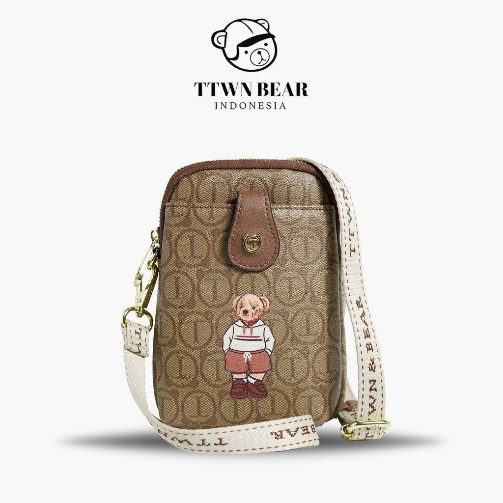 TTWNBear Tas Selempang Tas HP Kulit Kanvas Wanita Original TT2360