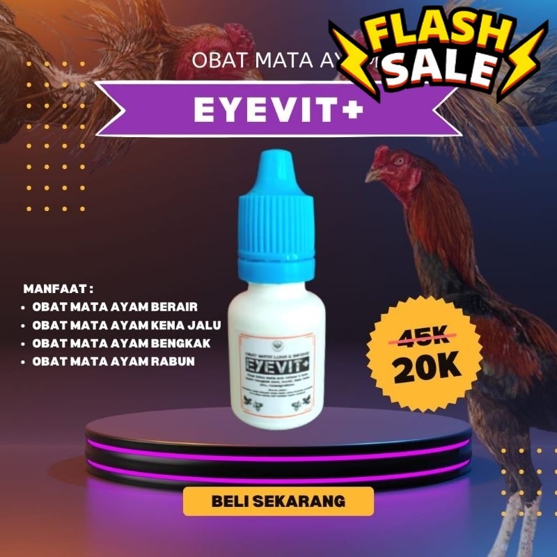 Vitamin Ayam petarung Tempur Beringat EYEVIT+ obat tetes mata aduan terkena pukul jalu luka infeksi 