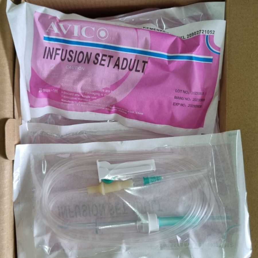 Infuset Dewasa AVICO. Infusion Set Adult AVICO. Selang Infus Dewasa.