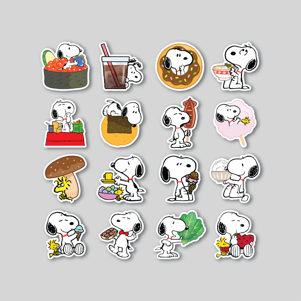 

Sticker Pack Foodie Snoopy | Sticker Tumblr | Stiker Laptop Koper Helm