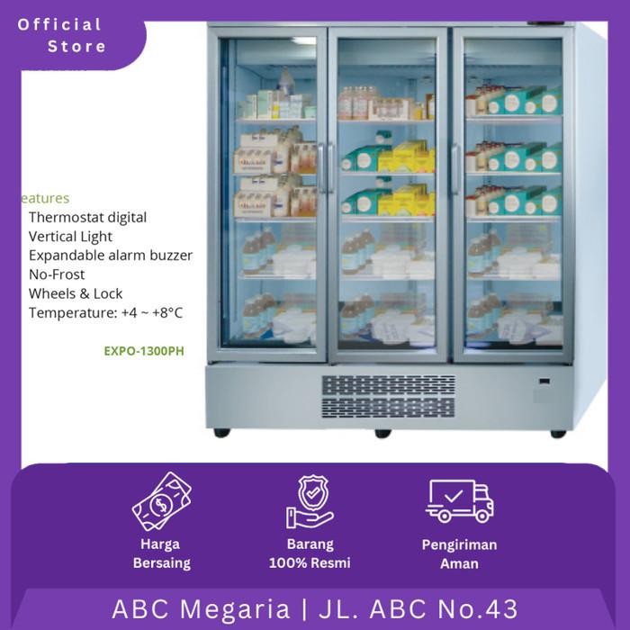 Gea Kulkas Showcase Chiller Farmasi / Pharmaceutical Refrigerator EXPO1300PH / EXPO-1300PH