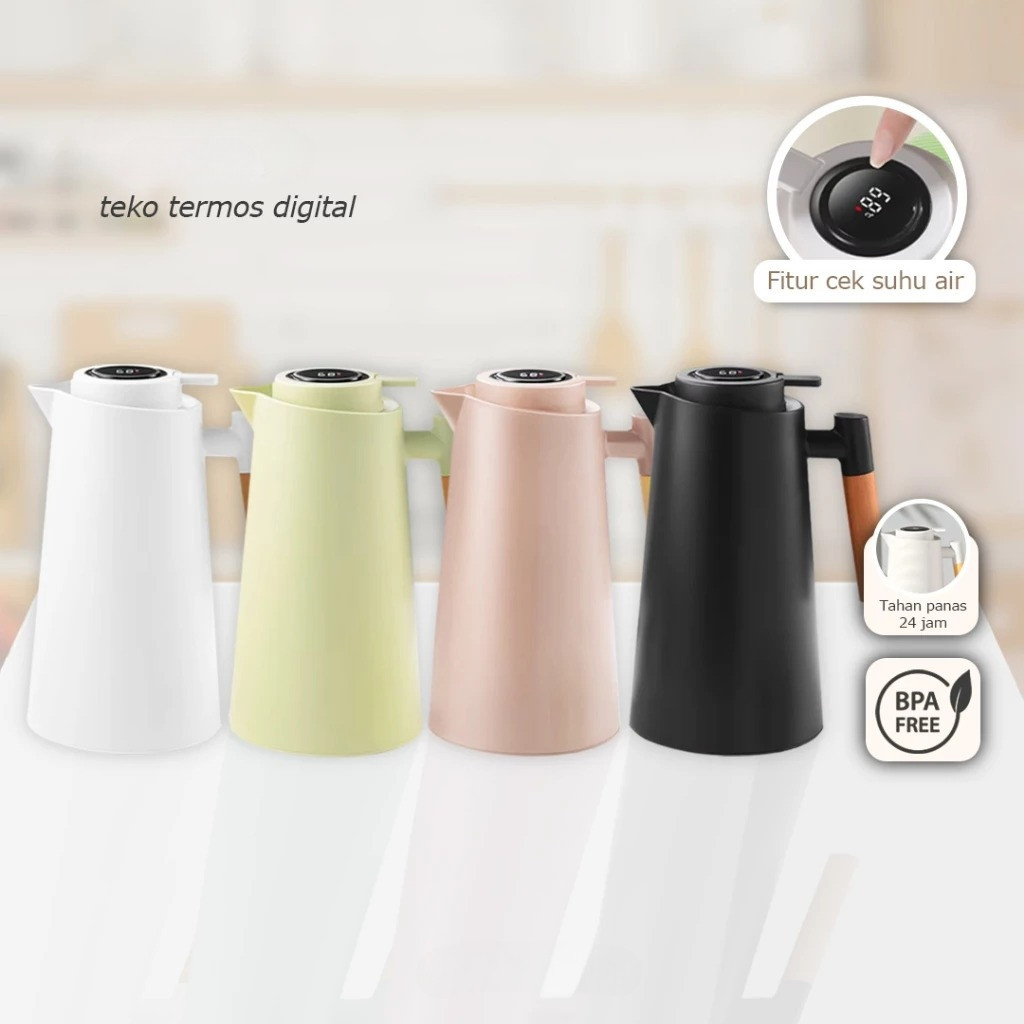 Termos Teko Air 1L TAHAN PANAS DINGIN Dengan Temperatur Suhu Digital Thermos Vacuum Flask LED Digita
