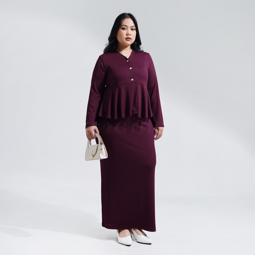 Bigins - Lovi Set/Set Bigsize Wanita/One Set Skirt Long Sleeve Top - JST043