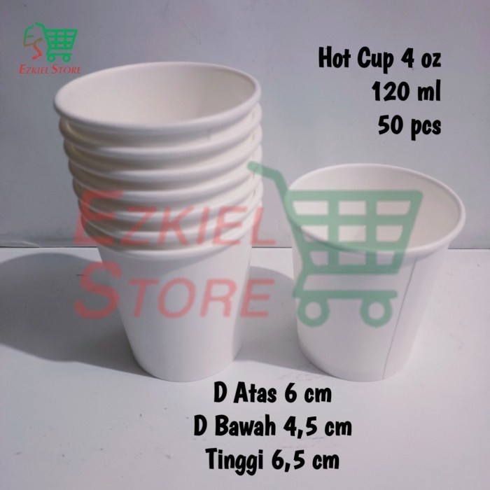 Hot Cup 4 Oz Isi 50 pcs Gelas Kertas / Paper Cup 4 oz