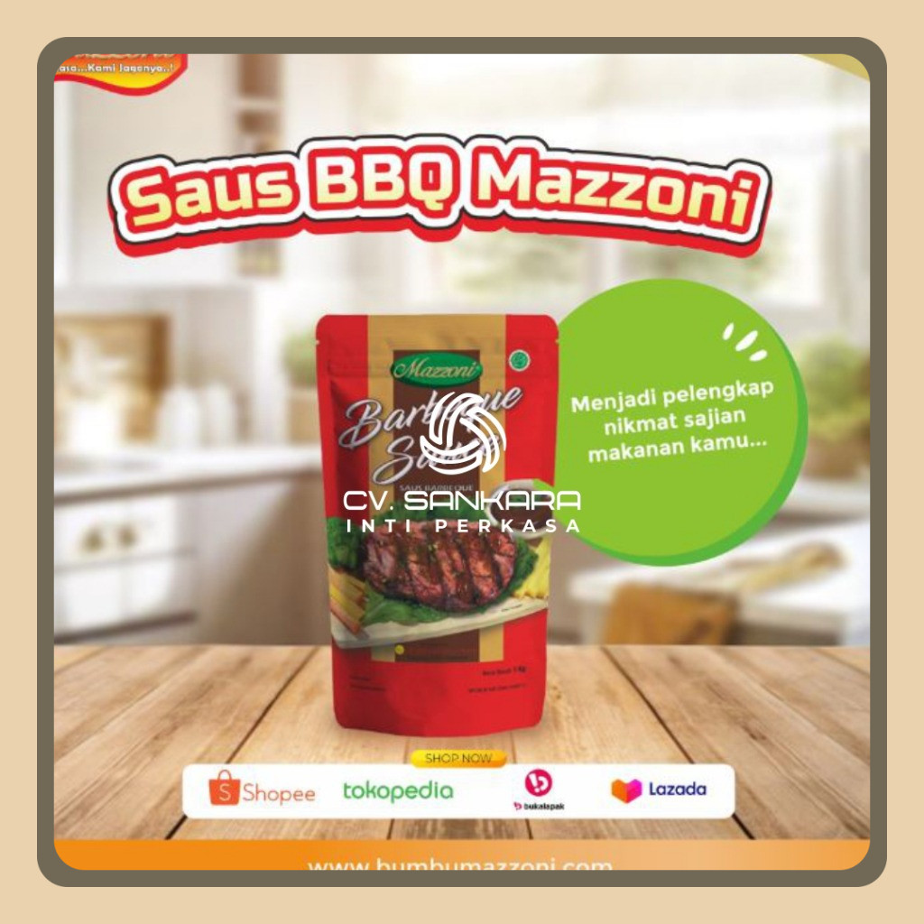 

(EK-14) 1DUS ISI 6 KG Mazzoni Barbeque Sauce 1kg SAOS BBQ MAZONI 1 KG