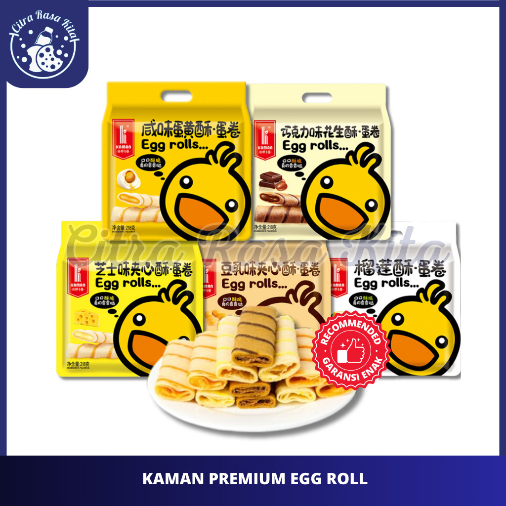 

Kaman Crispy Egg Roll Rasa Salted Egg, Cheese & Durian / Cemilan Makanan Ringan Semprong 218gr