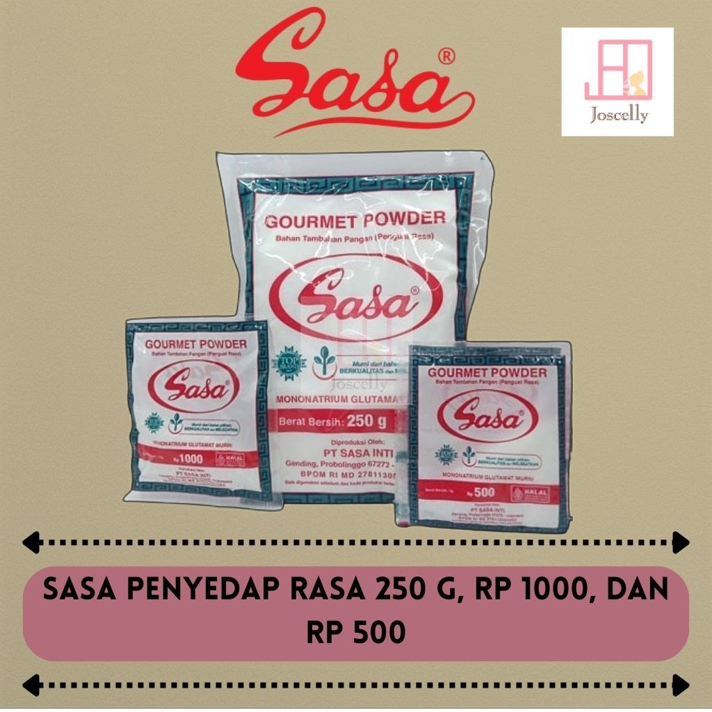 

JOSCELLY.ID SASA Penyedap Rasa MSG Kemasan 6 gr, 18 gr, 250 gr - Seasonings - Micin