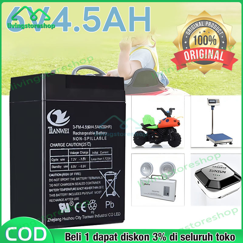 Aki kering 6v 4.5ah/ aki kering genset 6v 20ah/Aki Timbangan Digital VRLA SINUS 6V 4Ah 4.5Ah Aki Eme