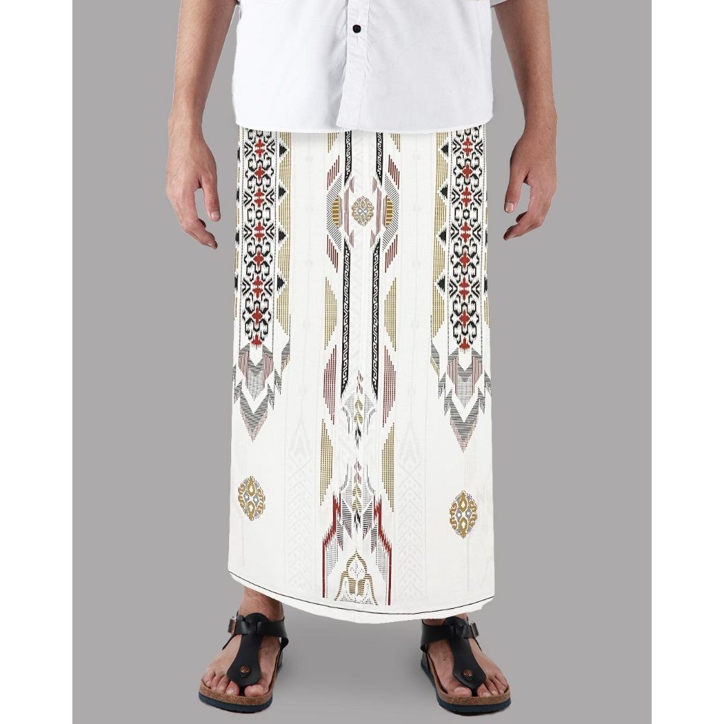 Sarung Mangga Gold Kembang DGW Putih GKDGW39