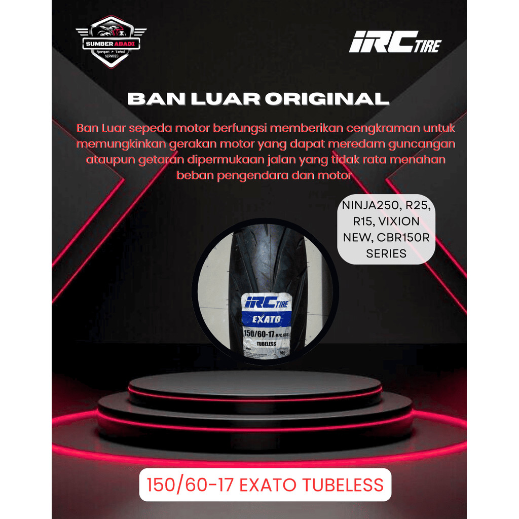 IRC Ban Luar 150/60-17 Exato Tubeless