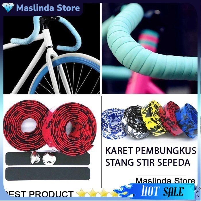 Karet Pembungkus Stang Sepeda / Lakban Pembungkus Handlebar/ Grip Pelindung Stang Pegangan Tidak Sel