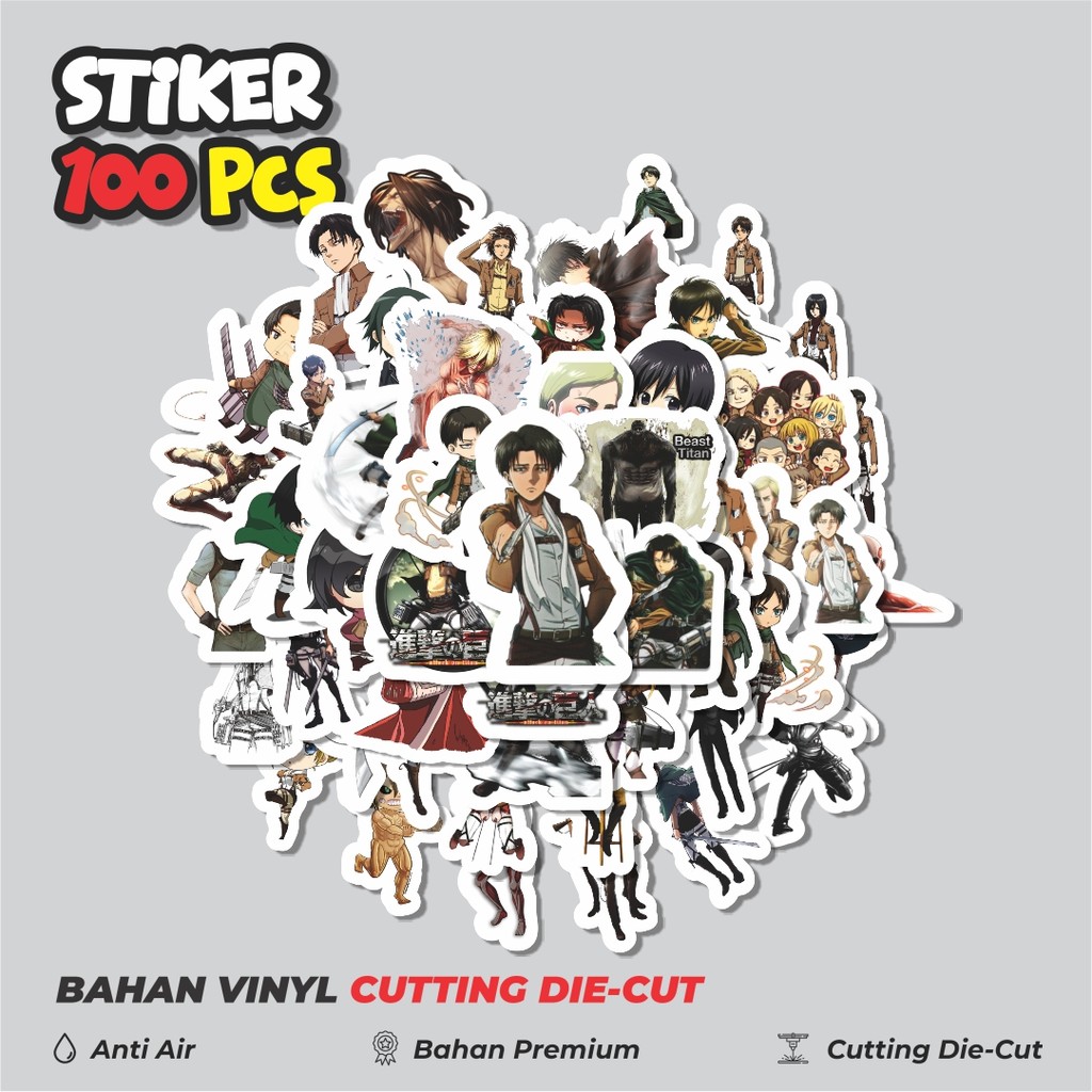 

Terbaru! 50 pcs Sticker Anime Attack On Titan Dekorasi Lucu Kreatif untuk Notebook, Skateboard, HP