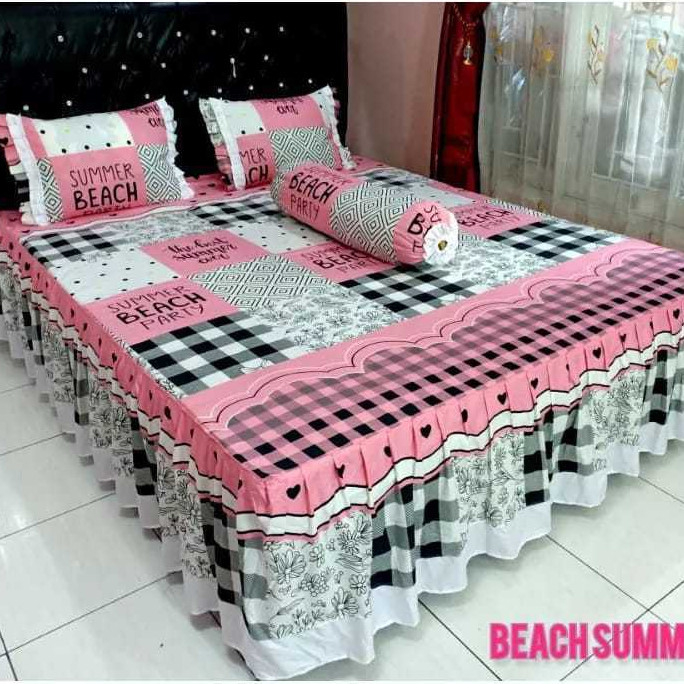 Sprei Rumbai Karakter Bunga Ukuran 180x200 160x200 120x200 Free 2 sarung bantal & 2 sarung guling