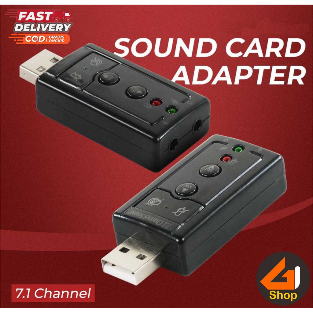 USB Sound Card 7.1 Surround Sound Speaker & Mic Input Soundcard PC Laptop Netebook Desktop Komputer