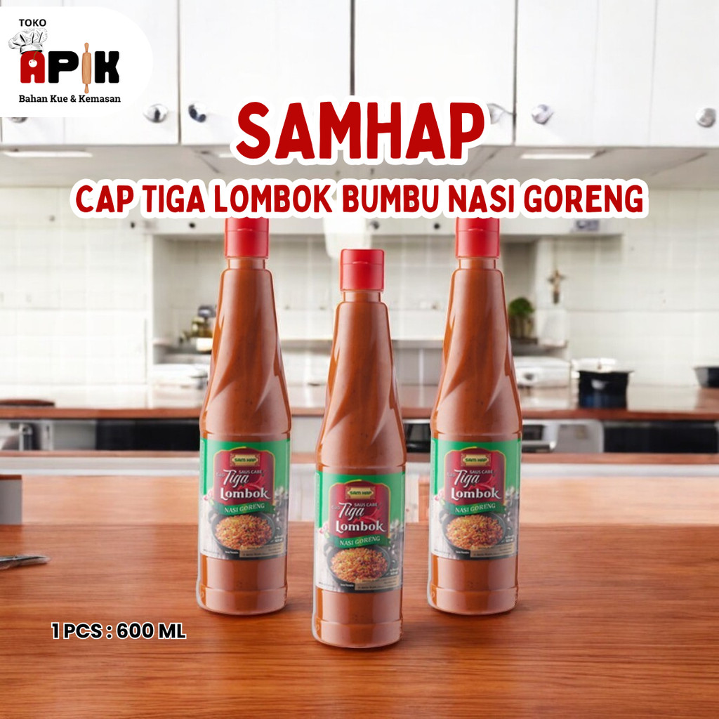 

Sam Hap Cap Tiga Lombok 600ml / Saus Cabe Nasi Goreng / Saus Pedas Cabai
